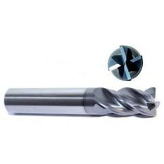 1/2" Dia. - 1" LOC - 3" OAL - .030 Radius 4 FL Carbide S/E HP End Mill-AlTiN - First Tool & Supply