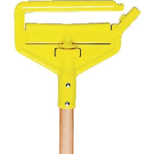 Invader - Side Gate Wet Mop Handle, Large Yellow Plastic Head, Hardwood Handle - Should be used with 5″ headband mops - First Tool & Supply