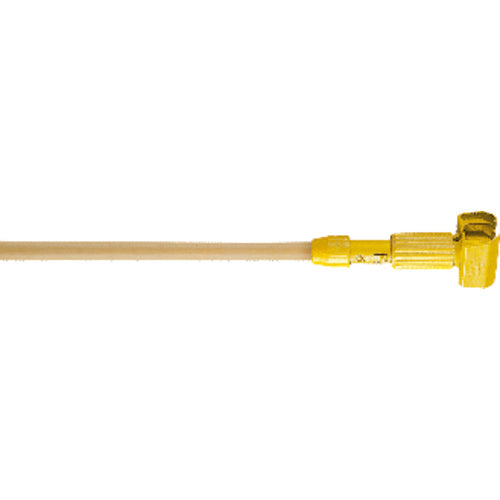 Gripper - Clamp Style Handle - Should be used with 1″ headband mops - Plastic Yellow Head, Hardwood Handle - First Tool & Supply