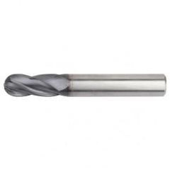 3/8x3/8x1x4 Ball Nose 4FL Carbide End Mill-Round Shank-TiAlN - First Tool & Supply