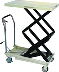Double Scissor Lift Table - 35-5/8 x 20-1/8'' 770 lb Capacity; 13-9/16 to 51-1/8 Service Range - First Tool & Supply