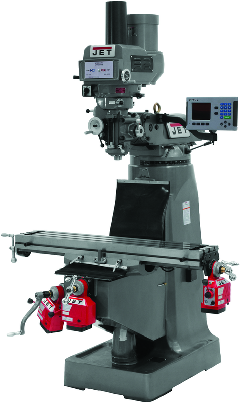 JTM-4VS Mill With 3-Axis ACU-RITE 200S DRO (Quill), X, Y and Z-Axis Powerfeeds With Power Drawbar - First Tool & Supply