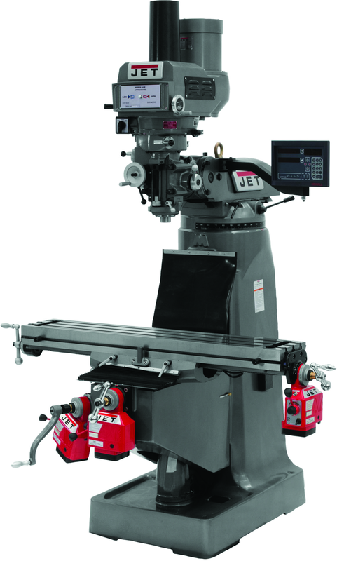 JTM-4VS Mill With 3-Axis Newall DP700 DRO (Quill) With X, Y and Z-Axis Powerfeeds and Power Draw Bar - First Tool & Supply