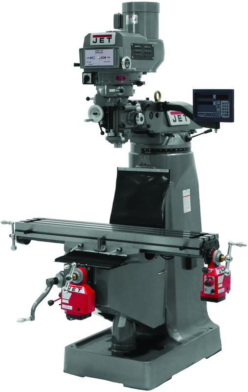 JTM-2 Mill With 3-Axis Newall DP700 DRO (Quill) With X and Y-Axis Powerfeeds - First Tool & Supply