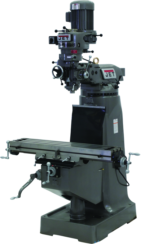 JTM-1 Mill With 3-Axis Newall DP500 DRO (Quill) With X & Y-Axis Powerfeeds - First Tool & Supply