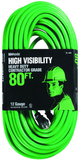 80' Ext. Cord Extra HD 1-Outlet- Neon High Visibility - First Tool & Supply