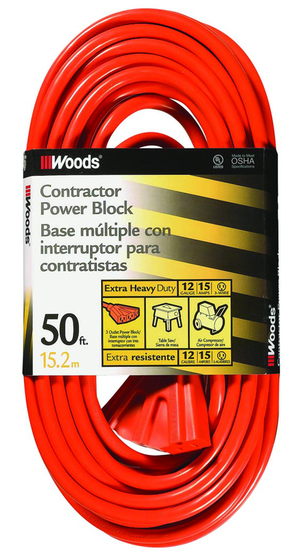 Extension Cord - 50' Extra HD 3-Outlet (Power Block) - First Tool & Supply