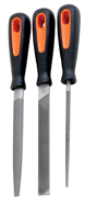 3 Pc. 8" 2nd Cut Engineering File Set - Ergo Handles - First Tool & Supply