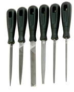 6 Pc. 4" Smooth Engineering File Set - Plastic Handles - First Tool & Supply