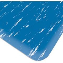 4' x 60' x 1/2" Thick Marble Pattern Mat - Blue - First Tool & Supply