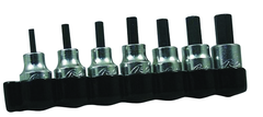 7 Piece - 1/8; 5/32;  3/16; 7/32; 1/4; 5/16 & 3/8" - 3/8" Square Drive - Hex Bit Set - First Tool & Supply