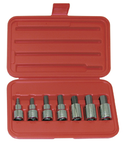 7 Piece - 1/4; 5/16; 3/8; 7/16; 1/2; 9/16; 5/8" - 1/2" Drive - Hex Bit Set - First Tool & Supply