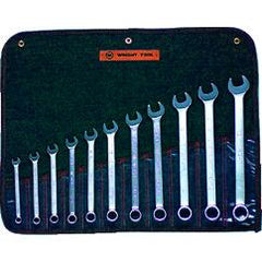 Wright Tool Fractional Combination Wrench Set -- 11 Pieces; 12PT Chrome Plated; Includes Sizes: 3/8; 7/16; 1/2; 9/16; 5/8; 11/16; 3/4; 13/16; 7/8; 15/16; 1"; Grip Feature - First Tool & Supply