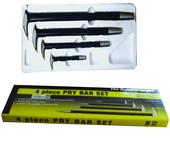 4 Piece - 6; 12; 16 & 20" - Solid Steel - Pry Bar Set - First Tool & Supply