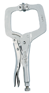 C-Clamp with Swivel Pads -- #18SP Plain Grip 0-8'' Capacity 18'' Long - First Tool & Supply