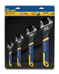4 Piece - Adjustable Wrench Set with Comfort Grip - First Tool & Supply
