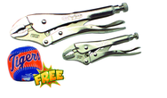 2pc. Chrome Plated Locking Pliers Set with Free Soft Toss Tiger Baseball - First Tool & Supply