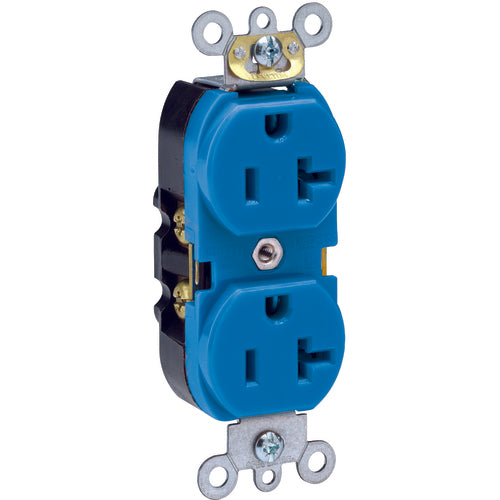 20 A; 125 Volt; NEMA 5-20R; 3W; Straight Blade Wiring Device - Blue - First Tool & Supply