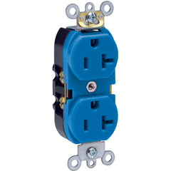 20 A; 125 Volt; NEMA 5-20R; 3W; Straight Blade Wiring Device - Blue - First Tool & Supply