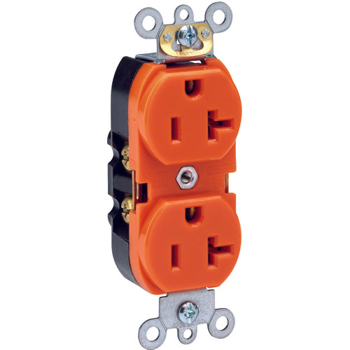 20 A; 125 Volt; NEMA 5-20R; 3W; Straight Blade Wiring Device - Orange - First Tool & Supply