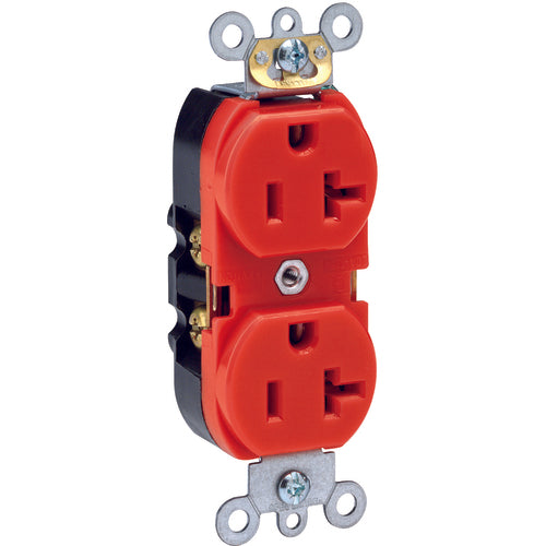 20 A; 125 Volt; NEMA 5-20R; 3W; Straight Blade Wiring Device - Red - First Tool & Supply