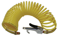 600N25A - 1/4 MPT x 25 Feet - Yellow Nylon - 1-Swivel Fitting(s) - Recoil Air Hose & Air Blow Gun Kit - First Tool & Supply