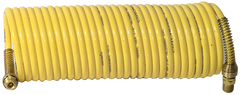 #N38-25A - 3/8 MPT x 25 Feet - Yellow Nylon - 1-Swivel x 1- Rigid Fitting(s) - Recoil Air Hose - First Tool & Supply