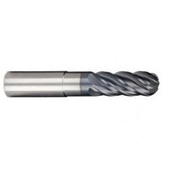 1/2" Dia. - 5/8" LOC - 6 OAL 5 FL Ball Nose Carbide End Mill-AlCrN-X - First Tool & Supply