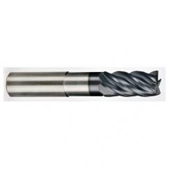 1/2" Dia. - 5/8" LOC - 6" OAL - .015 Radius 5 FL Carbide End Mill-AlCrN-X - First Tool & Supply