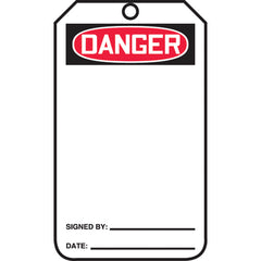 Safety Tag, Danger (Blank), 25/Pk, Cardstock - First Tool & Supply