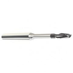 1.5mm Dia. - 2.2mm LOC - 38mm OAL - .15mm C/R 2 FL Carbide End Mill with 12mm Reach-Nano Coated - First Tool & Supply