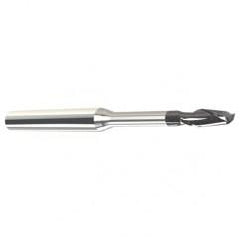 .075 Dia. - .113 LOC - 2" OAL - .005 C/R 2 FL Carbide End Mill with 1/4 Reach-Nano Coated - First Tool & Supply