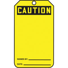 Safety Tag, Caution (Blank), 25/Pk, Cardstock - First Tool & Supply