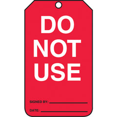 Cylinder Tag, Do Not Use, 25/Pk, Cardstock - First Tool & Supply