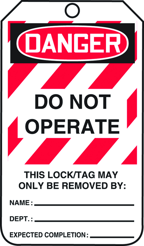 Lockout Tag, Danger Do Not Operate, 25/Pk, Laminate - First Tool & Supply