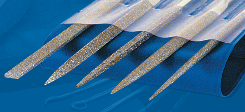 2-3/4'' Diamond Length - 5-1/2'' OAL (Various) - Fine Grit - 5 pc. Set Diamond Needle File - First Tool & Supply