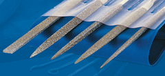 2-3/4'' Diamond Length - 5-1/2'' OAL (Various) - Medium Grit - 5 pc. Set Diamond Needle File - First Tool & Supply
