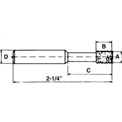 ‎0.335″ × 0.315″ × 1/4″-120 Grit - Cubic Boron Nitride Jig Grinding Mandrel - First Tool & Supply