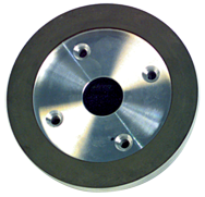 6 x 3/4 x 1-1/4'' - 1/16'' Abrasive Depth - 120 Grit - 1/2 Rim CBN Plate Mounted Wheel - Type 6A2C - First Tool & Supply
