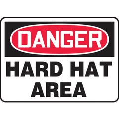 Sign, Danger Hard Hat Area, 10″ × 14″, Aluminum - First Tool & Supply