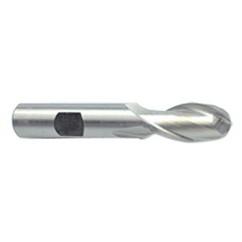 7/16'' Dia. - 3'' OAL - Uncoated HSS - Ball End SE EM - 2 FL - First Tool & Supply