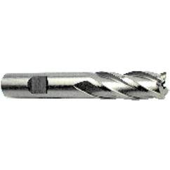 14.5mm Dia. x 3-3/8 Overall Length 4-Flute Square End High Speed Steel SE End Mill-Round Shank-Non-Center Cut-Uncoated - First Tool & Supply