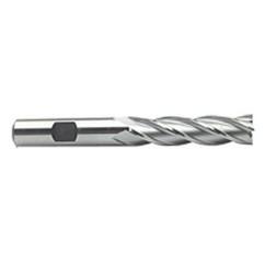 1 Dia. x 6-1/2 Overall Length 4-Flute Square End High Speed Steel SE End Mill-Round Shank-Non-Center Cut-Uncoated - First Tool & Supply