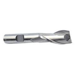 22mm Dia. x 3-3/4 Overall Length 2-Flute Square End High Speed Steel SE End Mill-Round Shank-Center Cut-Uncoated - First Tool & Supply