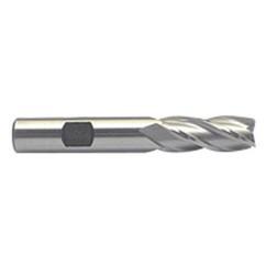 7/16 Dia. x 3-1/4 Overall Length 4-Flute Square End M-42 Cobalt SE End Mill-Round Shank-Center Cut-Uncoated - First Tool & Supply