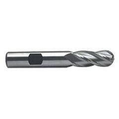 5/8'' Dia. - 3-3/4'' OAL - Uncoated M-42 Cobalt - Ball End SE EM - 4 FL - First Tool & Supply