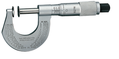 #256MRL-25 -  0 - 25mm Measuring Range - .01mm Graduation - Ratchet Thimble - High Speed Steel Face - Disc Micrometer - First Tool & Supply