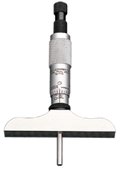 #445AZ-3RL -  0 - 3'' Measuring Range - Ratchet Thimble - Depth Micrometer - First Tool & Supply