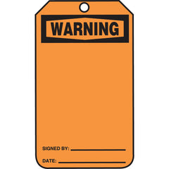 Safety Tag, Warning (Blank), 25/Pk, Cardstock - First Tool & Supply