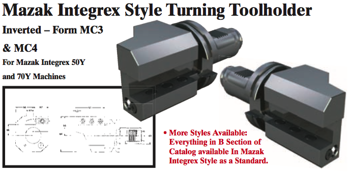 Mazak Integrex Style Turning Toolholder (Inverted Ð Form MC4 Left Hand) - Part #: CNC86 M34.6032L (Bottom) - First Tool & Supply